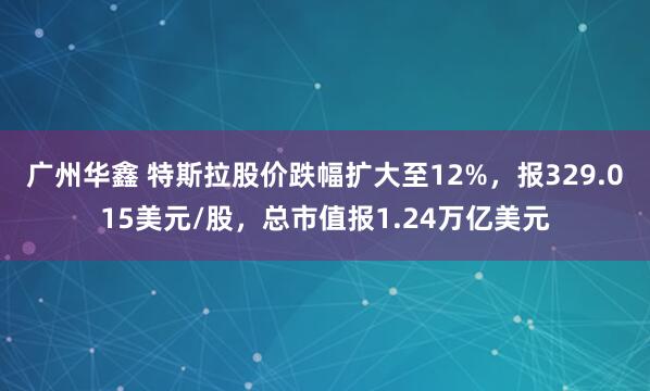 广州华鑫 特斯拉股价跌幅扩大至12%，报329.015美元/股，总市值报1.24万亿美元